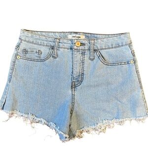 Refuge High waist Light Wash Denim Cut Off Shorts - Size 6